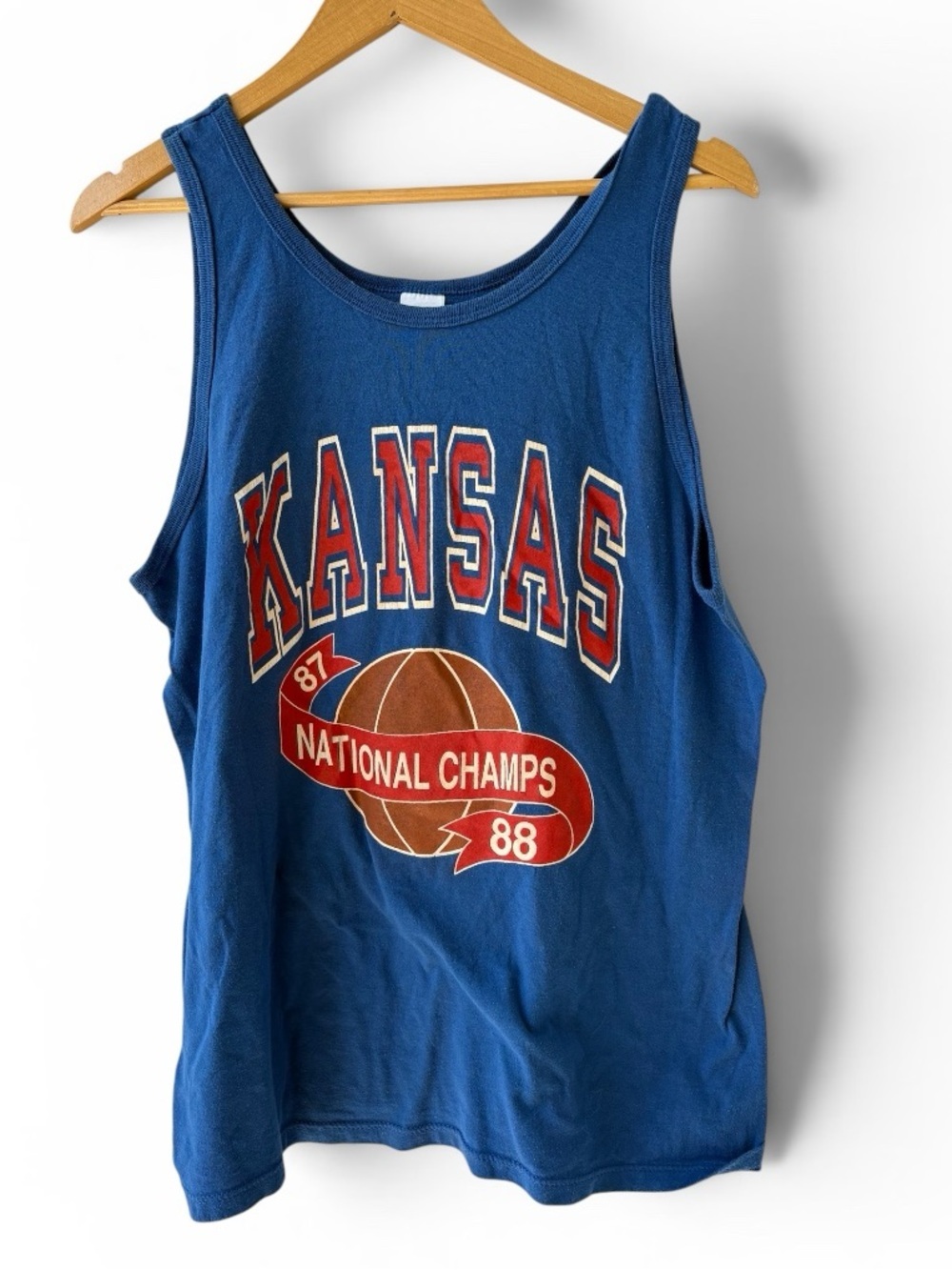 Vintage Kansas Jayhawks National Champs Tank Top USA Made NCAA Basketball Men's